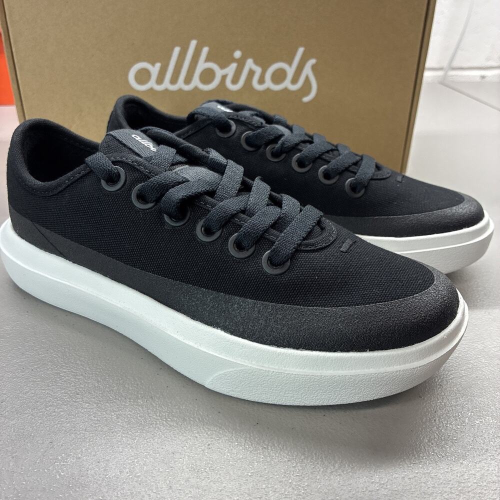 Allbirds Canvas Piper 2 Womens Size 5 Black White Athletic Running Shoes Sneaker